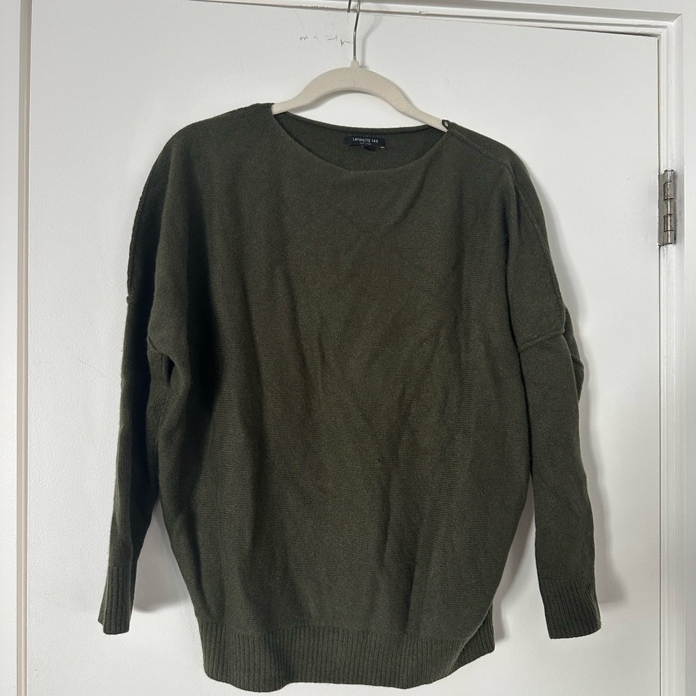 Lafayette 148 New York 100% Cashmere Sweater Women’s Small Green Pullover